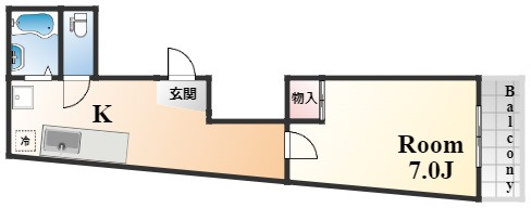 神戸市中央区八雲通２丁目の賃貸マンションの間取り
