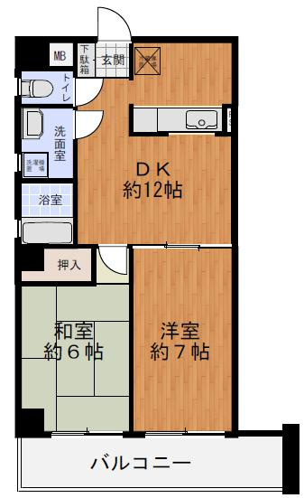 神戸市中央区多聞通５丁目の賃貸マンションの間取り