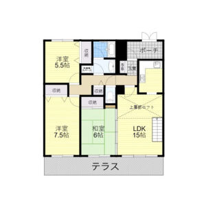 西宮市五月ケ丘の賃貸マンションの間取り