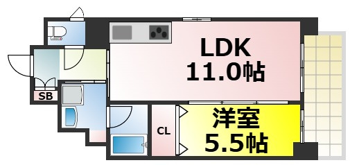 【間取り】 | フェリーチェ難波 仲介手数料無料