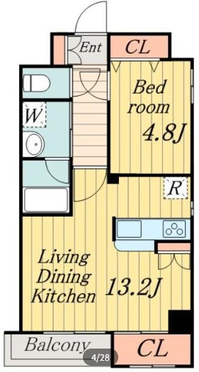中央区日本橋小伝馬町の賃貸マンションの間取り