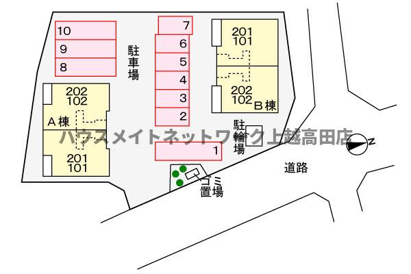 プロムナード・ゴチＡの区画図|配置図