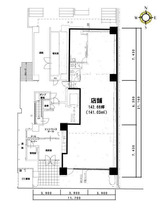 吹田市垂水町３丁目の店舗事務所の間取り