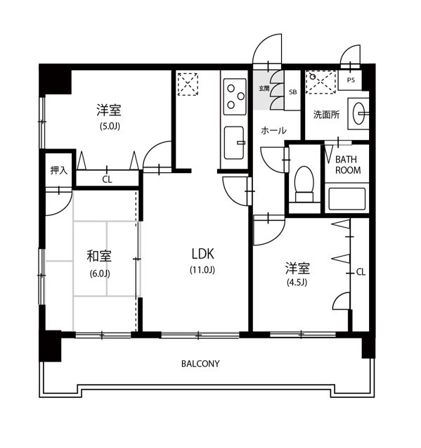 グランドアビタシオン平尾の間取り
