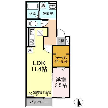 グレースタウン江南Fの間取り