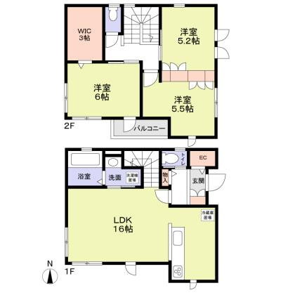 Ｆｏｒｅｓｔ　ｔｏｗｎ　東船橋Ｃ棟の間取り