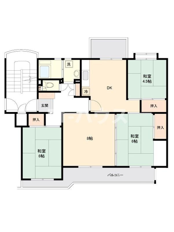 船橋グリーンハイツ1-4-4の間取り