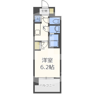 エス・キュート梅田東の間取り|エス・キュート梅田東　開放感のある間取り