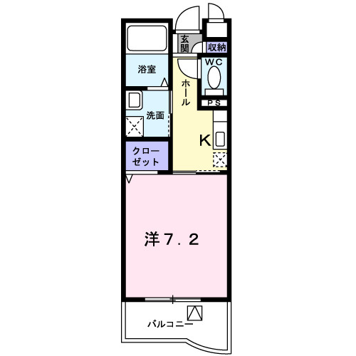東大和市向原６丁目の賃貸マンションの間取り