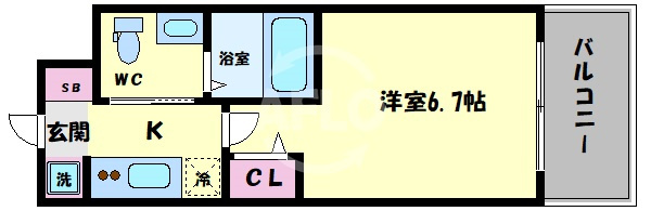 ラクラス阿倍野元町の間取り|エグゼ阿倍野Ⅱ　間取り