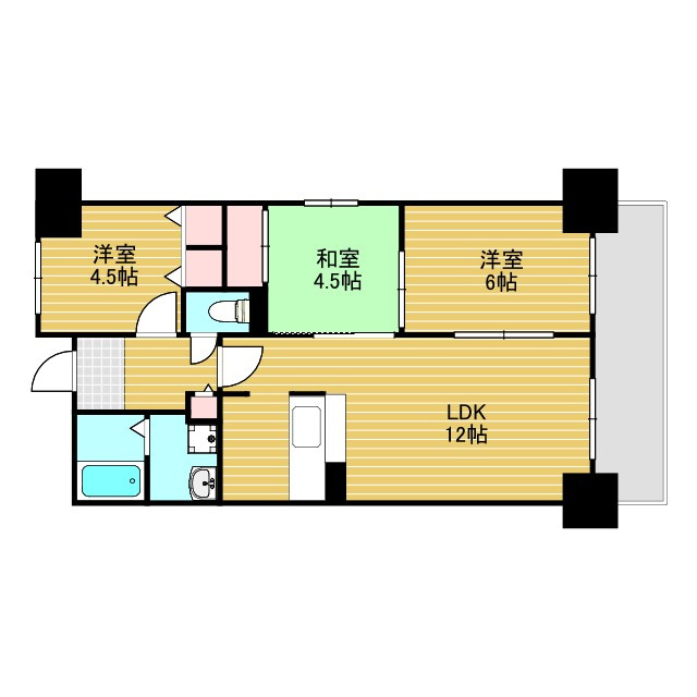 生島リバーサイドマンションD棟の間取り