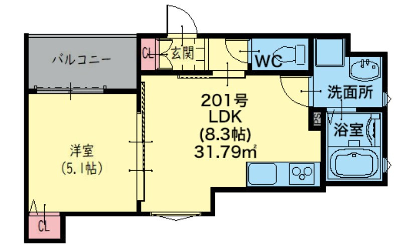 クリエオーレ吉田の間取り