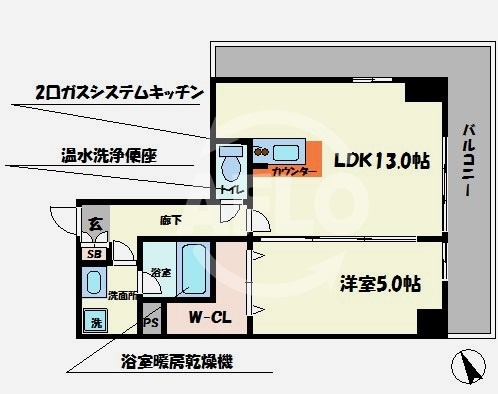 パラファーレ玉造の間取り|パラファーレ玉造　間取り