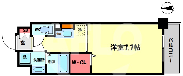 ミラージュパレス新梅田Rioの間取り|ミラージュパレス新梅田Rio　開放感ある間取り