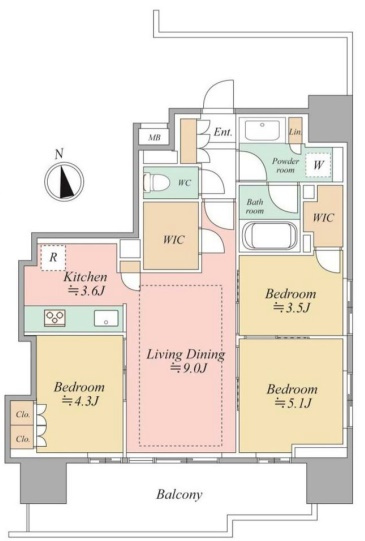 クレヴィア南千住RIVER SIDE TWIN WESTの間取り