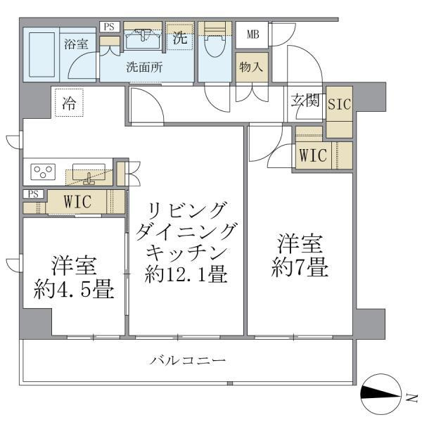 ＣＯＣＯ－ＣＨＩＬＬ　ＫＡＭＥＡＲＩの間取り