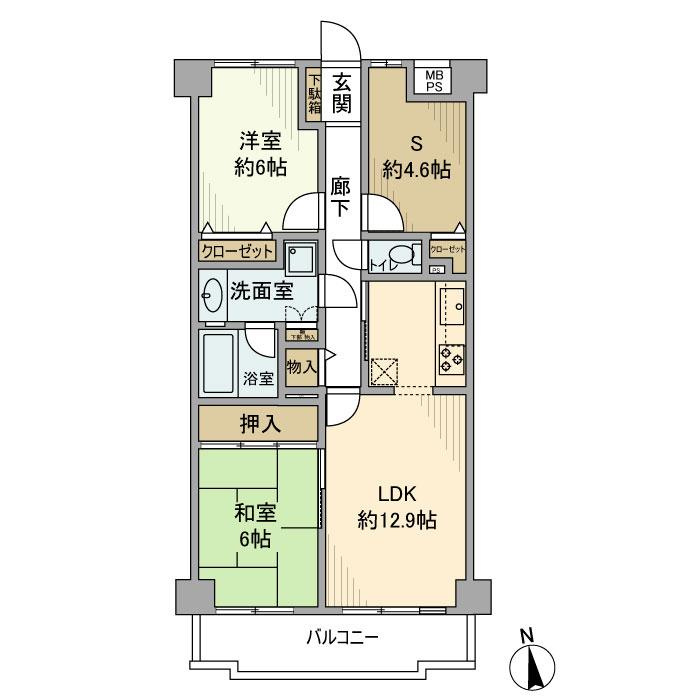 ライオンズマンションたまプラーザ第６の間取り