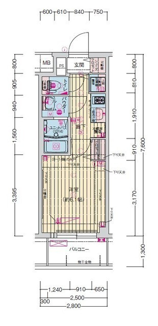 プレサンス扇町駅前の間取り