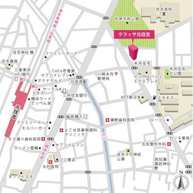 クラッサ元住吉の地図