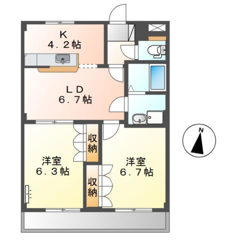 パラシオン旭Ｃの間取り