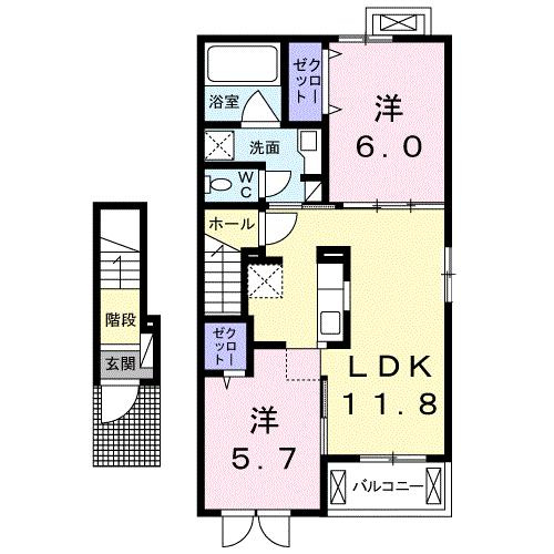 グレイス松富Ⅱの間取り