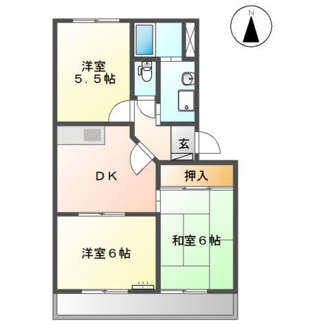 サンシャイン石敷の間取り
