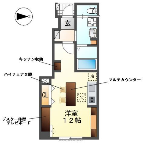 コーポ峯のハタの間取り