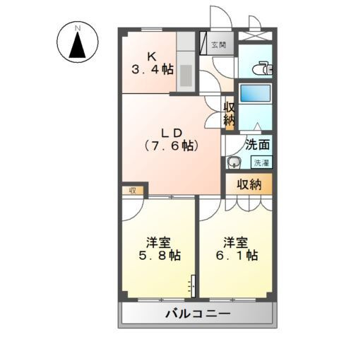 アドラブールＦの間取り
