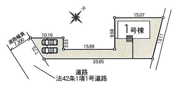 南足柄市駒形新宿新築戸建て　第7-1号棟の区画図|区画図「南足柄市駒形新宿新築戸建て　1号棟」