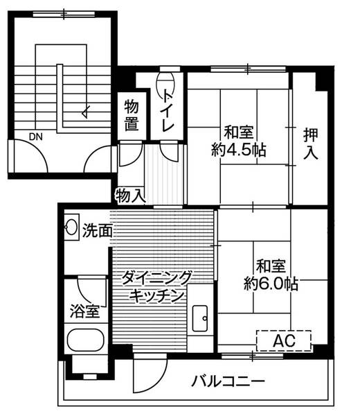 ビレッジハウス婦中1号棟の間取り