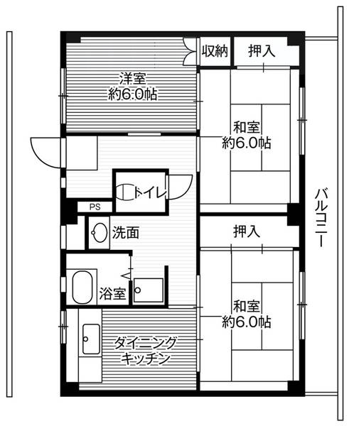 ビレッジハウス荒川2号棟の間取り