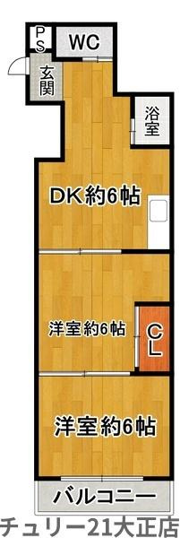 エフアールみなと通りの間取り|★１ＤＫ★