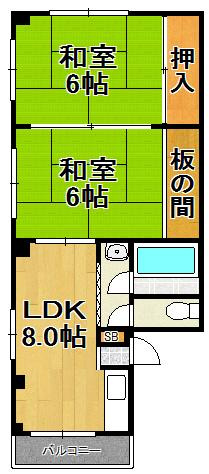 寿ハイツの間取り|★広く使えますね！！！★