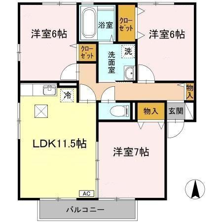 【間取り】 | リビングタウン吉成　B棟
