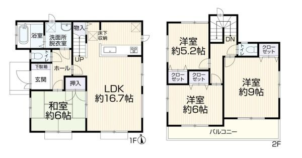 川崎市麻生区王禅寺東４丁目の中古一戸建の間取り