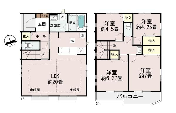 藤沢市亀井野の新築一戸建の間取り