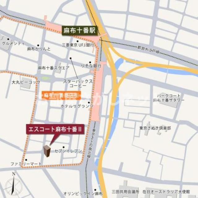 エスコート麻布十番Ⅱ【おとり物件なし】#学生・社会人にオススメ！初期費用分割払いOK！の地図