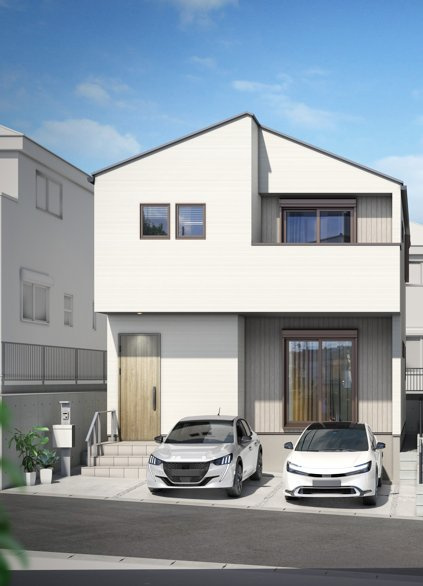 【横浜市旭区都岡町58-17全2棟新築戸建て】★仲介手数料無料★（都岡小学校・都岡中学校）の外観パース