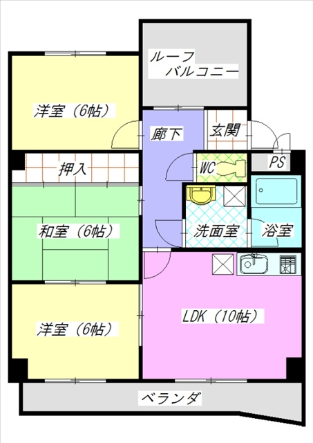 グランパス１８の間取り|※反転タイプ