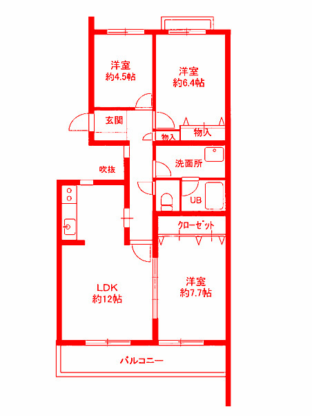 茅ヶ崎市中海岸３丁目の賃貸マンションの間取り