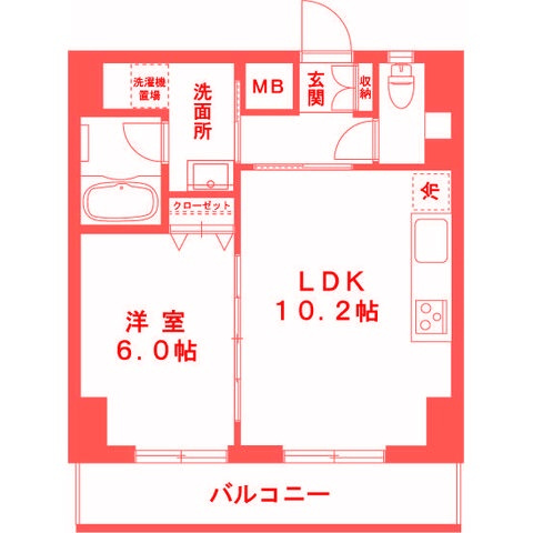 藤沢市藤沢の賃貸マンションの間取り