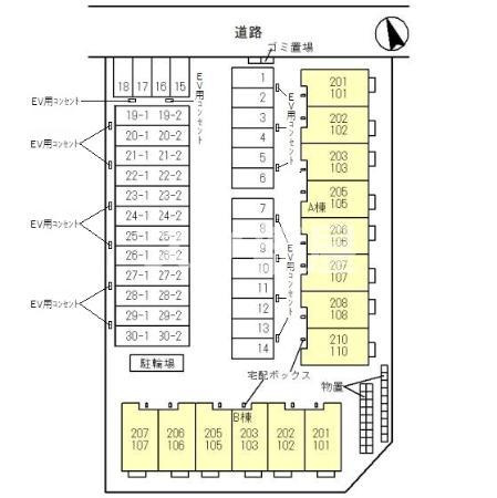 グレーシアタウン木崎　A棟の区画図