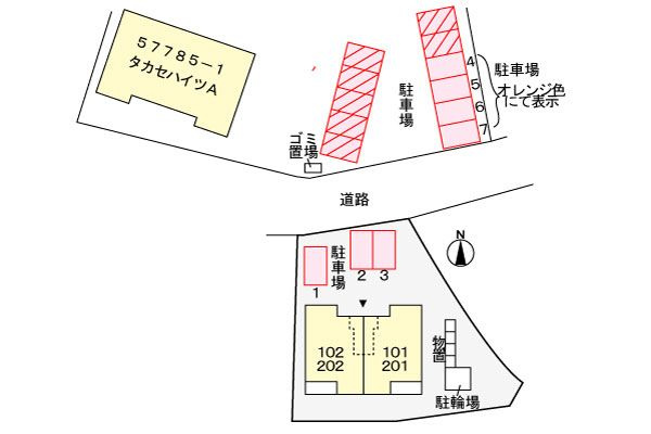 パークサイドハイツの駐車場