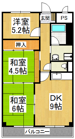 【間取り】 | 三日市グリーンハイツ