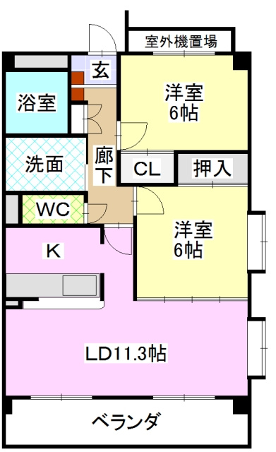 レージュ新栄町の間取り