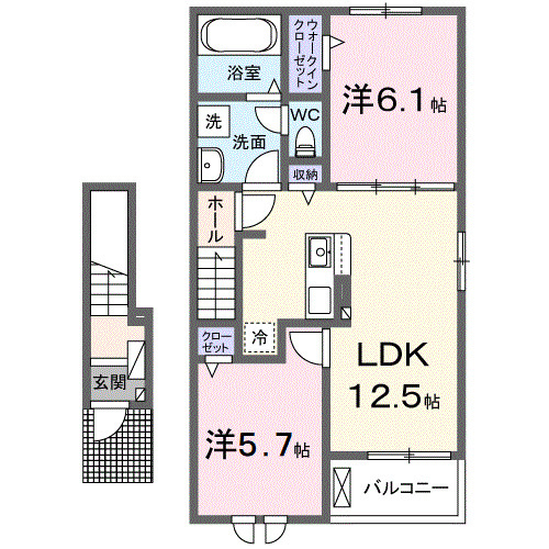 リシェス　Ｅの間取り