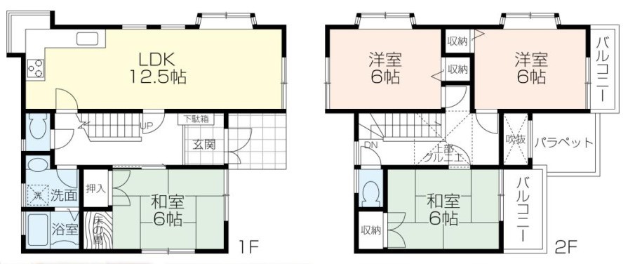 入間市二本木　中古戸建の間取り