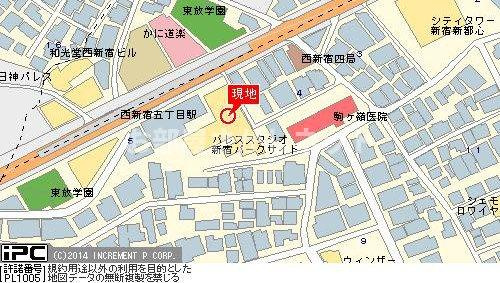 パレステュディオ新宿パークサイド【おとり物件なし】#学生・社会人にオススメ！初期費用分割払いOK！の地図