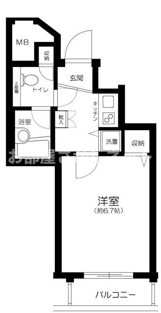 パークウェル市ヶ谷【おとり物件なし】#学生・社会人にオススメ！初期費用分割払いOK！の間取り