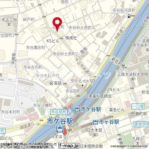 パークウェル市ヶ谷【おとり物件なし】#学生・社会人にオススメ！初期費用分割払いOK！の地図